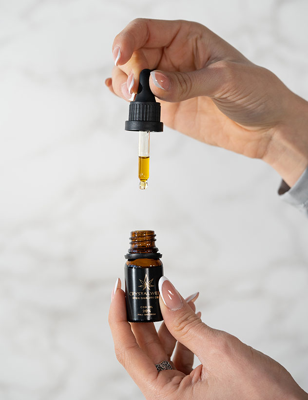 Person Holding a Dropper and Bottle Person Holding a Dropper and Bottle